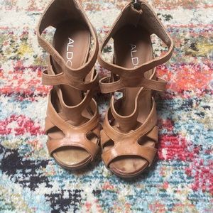 Aldo heels in cognac leather